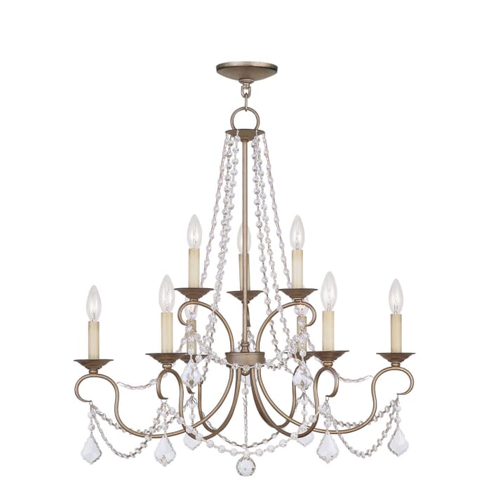 Pennington 9-Light Chandelier in Hand Applied Antique Silver Leaf Pennington 9-Light Chandelier in Hand Applied Antique Silver Leaf