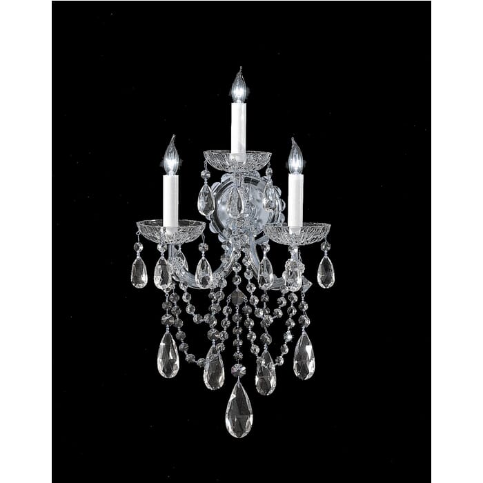 Crystorama Maria Theresa 3-Light 22" Wall Sconce in Polished Chrome with Clear Swarovski Strass Crystals Crystorama Maria Theresa 3-Light 22" Wall Sconce in Polished Chrome with Clear Swarovski Strass Crystals