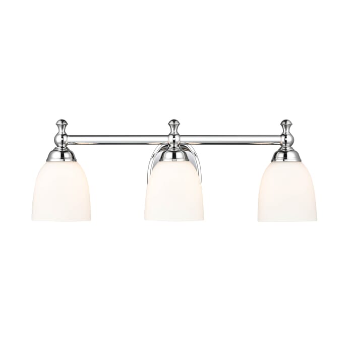 Millennium 3-Light Bathroom Vanity Light in Chrome Millennium 3-Light Bathroom Vanity Light in Chrome