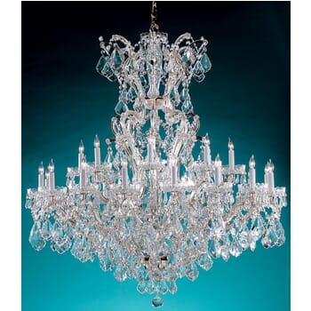 Crystorama Maria Theresa 25-Light 48" Traditional Chandelier in Polished Chrome with Clear Hand Cut Crystals