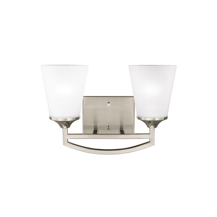 Sea Gull Hanford 2-Light 15" Bathroom Vanity Light in Brushed Nickel Sea Gull Hanford 2-Light 15" Bathroom Vanity Light in Brushed Nickel