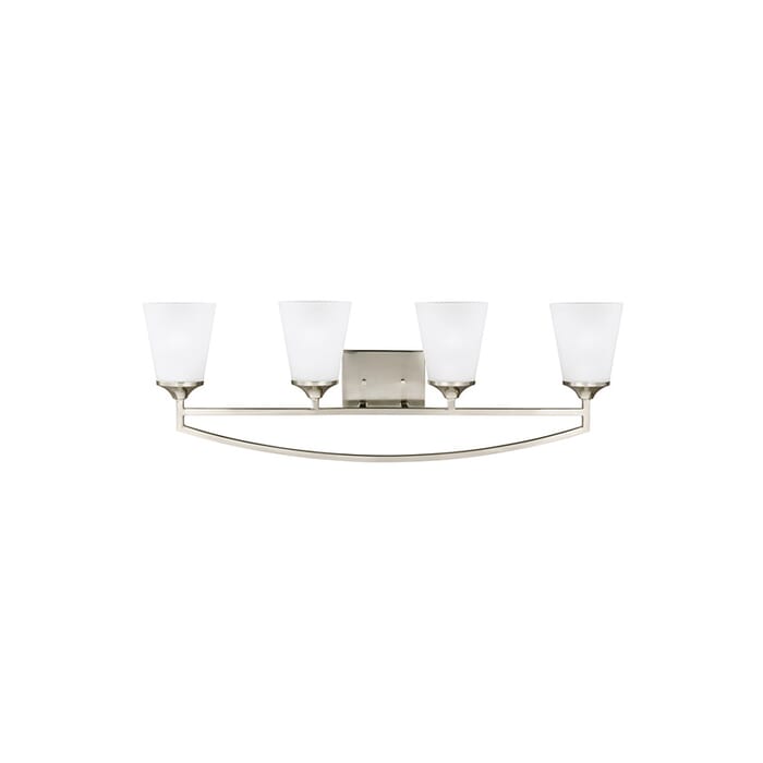 Sea Gull Hanford 4-Light 34" Bathroom Vanity Light in Brushed Nickel Sea Gull Hanford 4-Light 34" Bathroom Vanity Light in Brushed Nickel