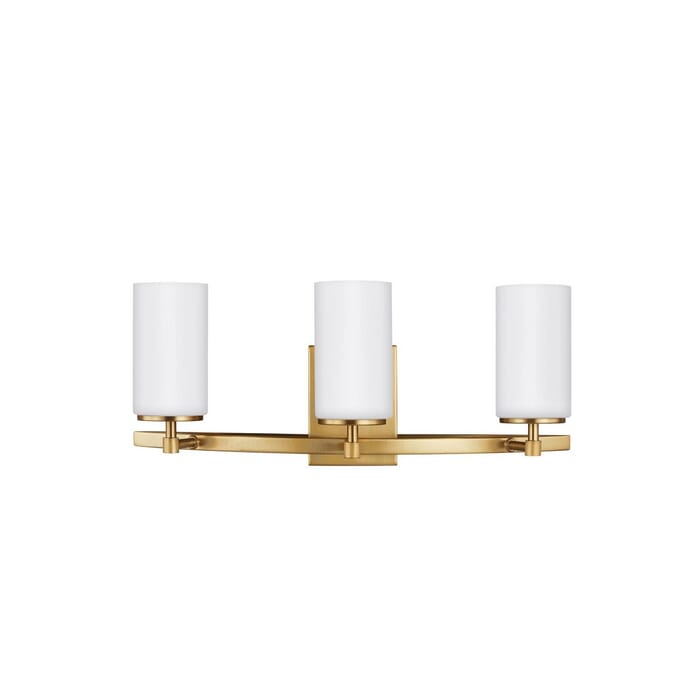 Sea Gull Alturas 3-Light 22" Bathroom Vanity Light in Satin Brass Sea Gull Alturas 3-Light 22" Bathroom Vanity Light in Satin Brass