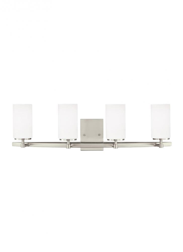 Brushed nickel 4 light vanity deals light