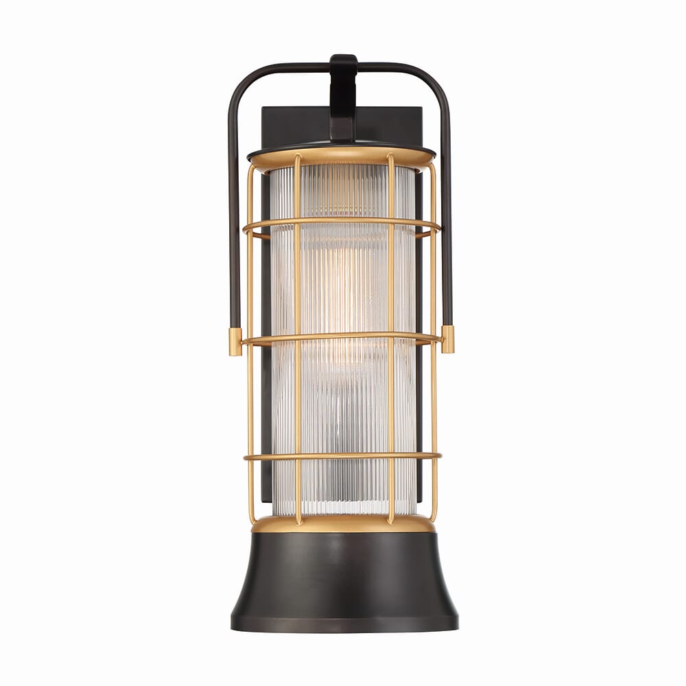 Rivamar 1-Light Lantern in Oil Rubbed Bronze With Gold