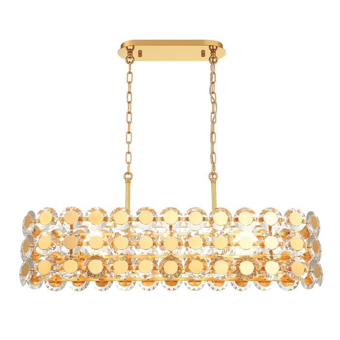 Perrene 8-Light Chandelier in Gold Perrene 8-Light Chandelier in Gold