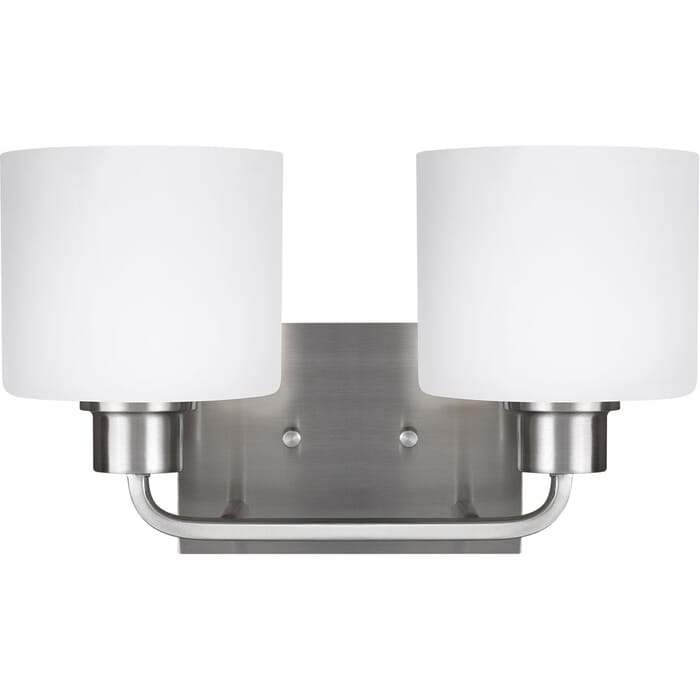 Sea Gull Canfield 2-Light 14" Bathroom Vanity Light in Brushed Nickel Sea Gull Canfield 2-Light 14" Bathroom Vanity Light in Brushed Nickel