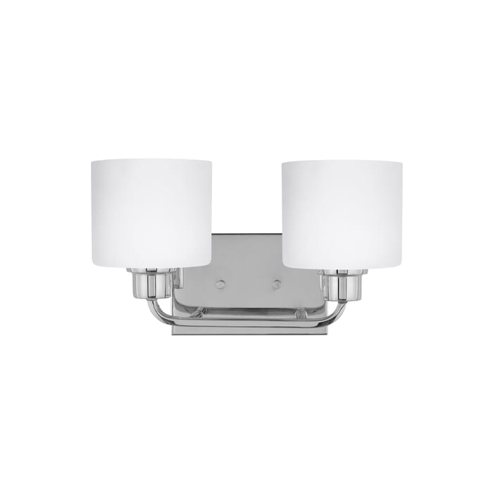 Sea Gull Canfield 2-Light Bathroom Vanity Light in Chrome Sea Gull Canfield 2-Light Bathroom Vanity Light in Chrome