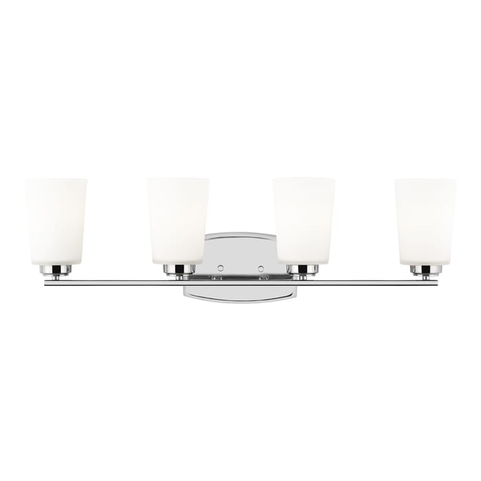 Sea Gull Franport 4-Light Bathroom Vanity Light in Chrome Sea Gull Franport 4-Light Bathroom Vanity Light in Chrome