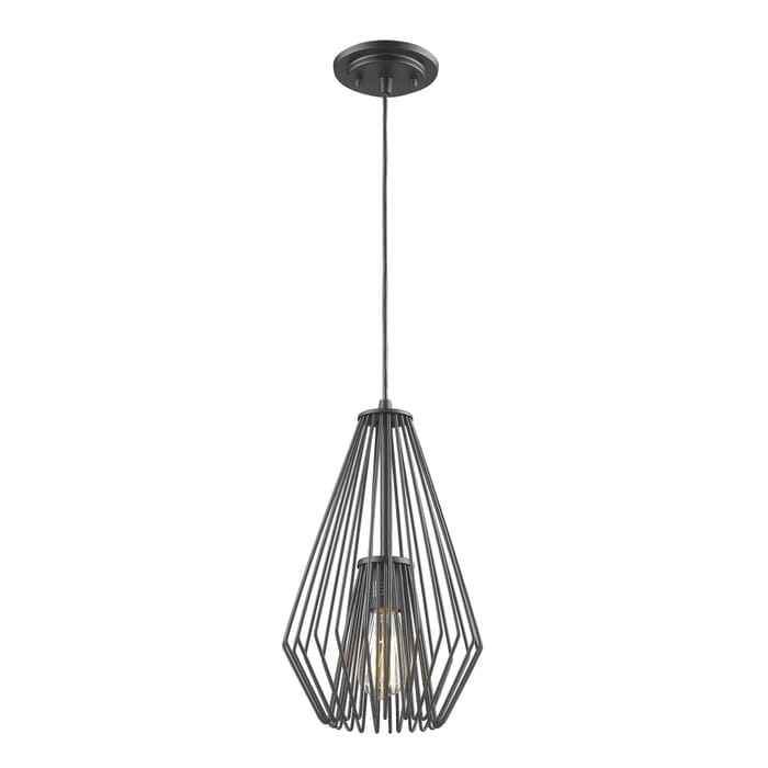 Z-Lite Quintus 1-Light Mini Pendant Light In Matte Black Z-Lite Quintus 1-Light Mini Pendant Light In Matte Black