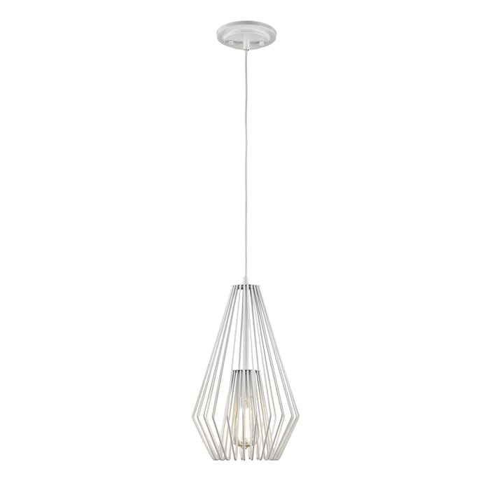 Z-Lite Quintus 1-Light Mini Pendant Light In Gloss White Z-Lite Quintus 1-Light Mini Pendant Light In Gloss White