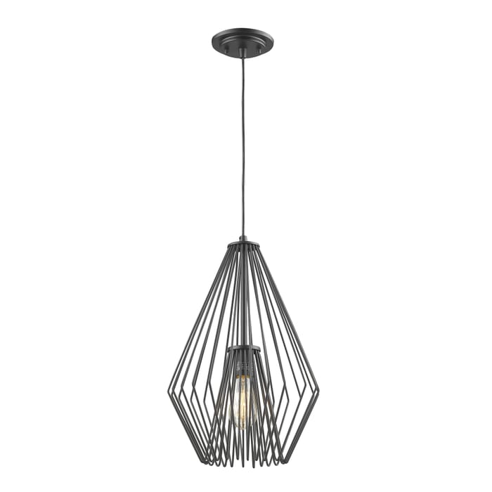 Z-Lite Quintus 1-Light Mini Pendant Light In Matte Black Z-Lite Quintus 1-Light Mini Pendant Light In Matte Black