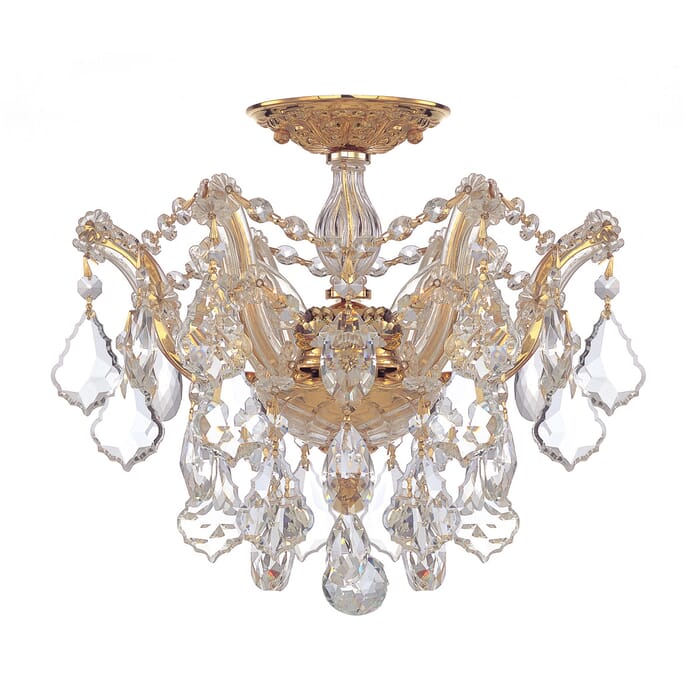 Crystorama Maria Theresa 3-Light 14" Ceiling Light in Gold with Clear Hand Cut Crystals Crystorama Maria Theresa 3-Light 14" Ceiling Light in Gold with Clear Hand Cut Crystals