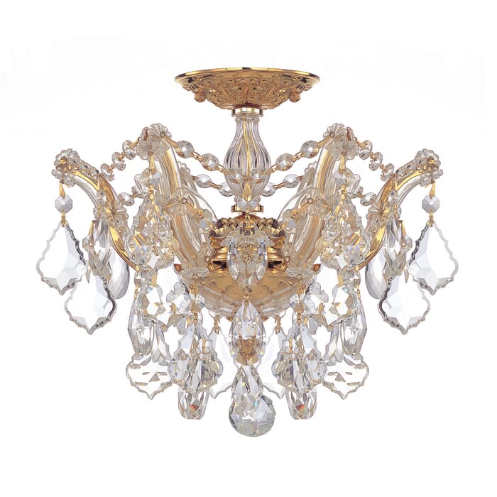Crystorama Maria Theresa 3-Light 14" Ceiling Light in Gold with Clear Swarovski Strass Crystals Crystorama Maria Theresa 3-Light 14" Ceiling Light in Gold with Clear Swarovski Strass Crystals