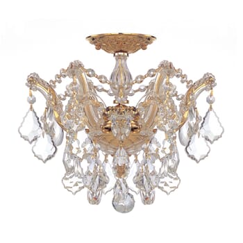 Crystorama Maria Theresa 3-Light 14" Ceiling Light in Gold with Clear Spectra Crystals