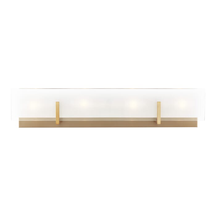 Sea Gull Syll 4-Light Bathroom Vanity Light in Satin Brass Sea Gull Syll 4-Light Bathroom Vanity Light in Satin Brass