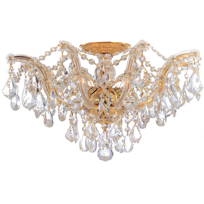 Crystorama Maria Theresa 5-Light 19" Ceiling Light in Gold with Clear Spectra Crystals Crystorama Maria Theresa 5-Light 19" Ceiling Light in Gold with Clear Spectra Crystals