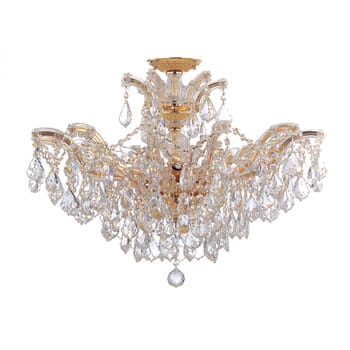 Crystorama Maria Theresa 6-Light 27" Ceiling Light in Gold with Clear Hand Cut Crystals