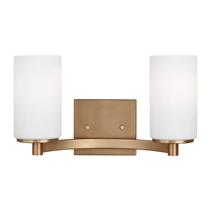 Hettinger 2-Light Bathroom Vanity Light in Satin Brass Hettinger 2-Light Bathroom Vanity Light in Satin Brass