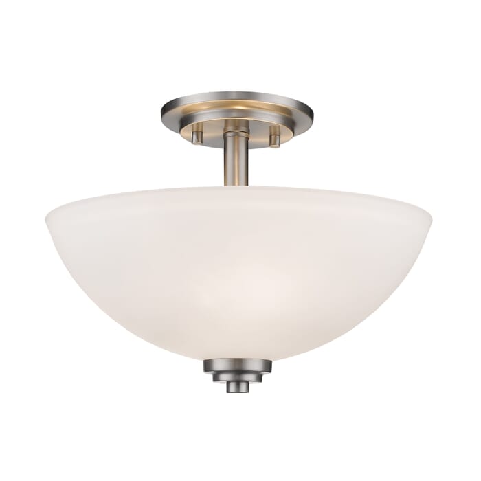 Z-Lite Ashton 3-Light Semi Flush Mount Ceiling Light In Brushed Nickel Z-Lite Ashton 3-Light Semi Flush Mount Ceiling Light In Brushed Nickel