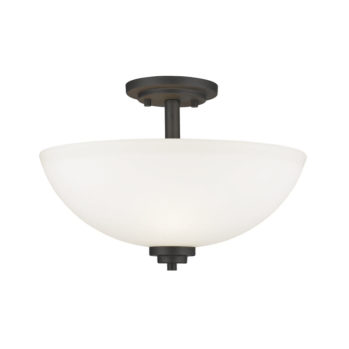 Z-Lite Ashton 3-Light Semi Flush Mount Ceiling Light In Bronze Z-Lite Ashton 3-Light Semi Flush Mount Ceiling Light In Bronze