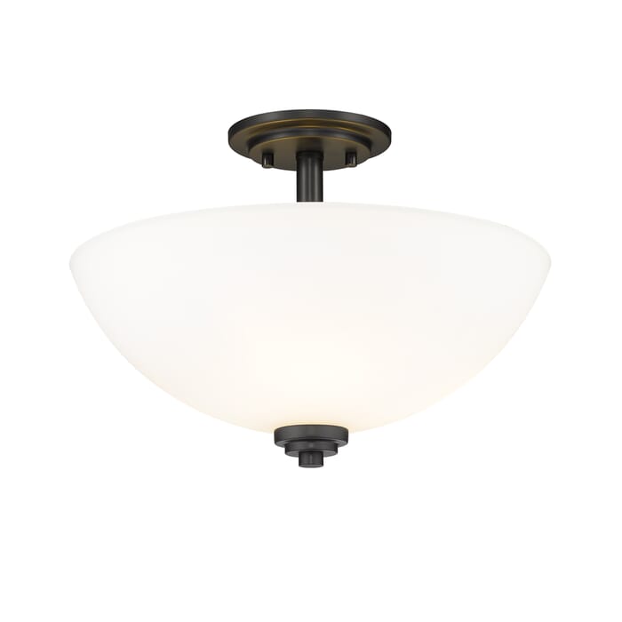 Z-Lite Ashton 3-Light Semi Flush Mount Ceiling Light In Matte Black Z-Lite Ashton 3-Light Semi Flush Mount Ceiling Light In Matte Black