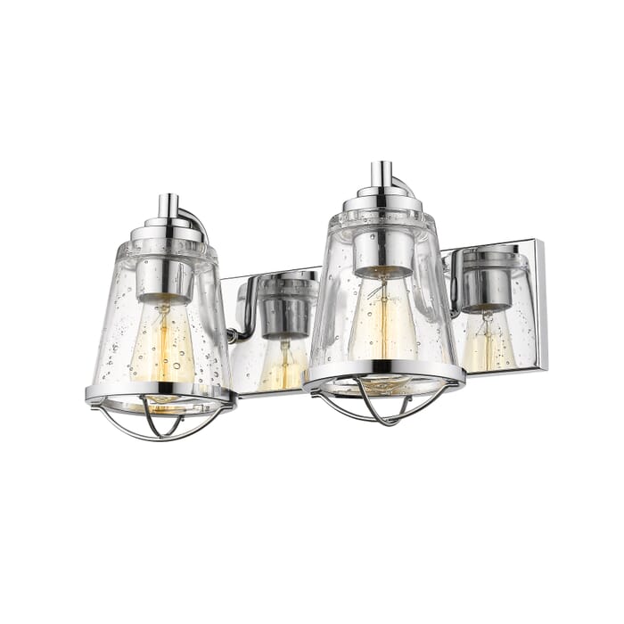 Z-Lite Mariner 2-Light Bathroom Vanity Light In Chrome Z-Lite Mariner 2-Light Bathroom Vanity Light In Chrome