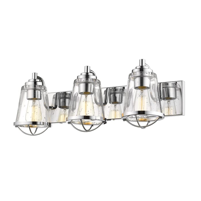 Z-Lite Mariner 3-Light Bathroom Vanity Light In Chrome Z-Lite Mariner 3-Light Bathroom Vanity Light In Chrome