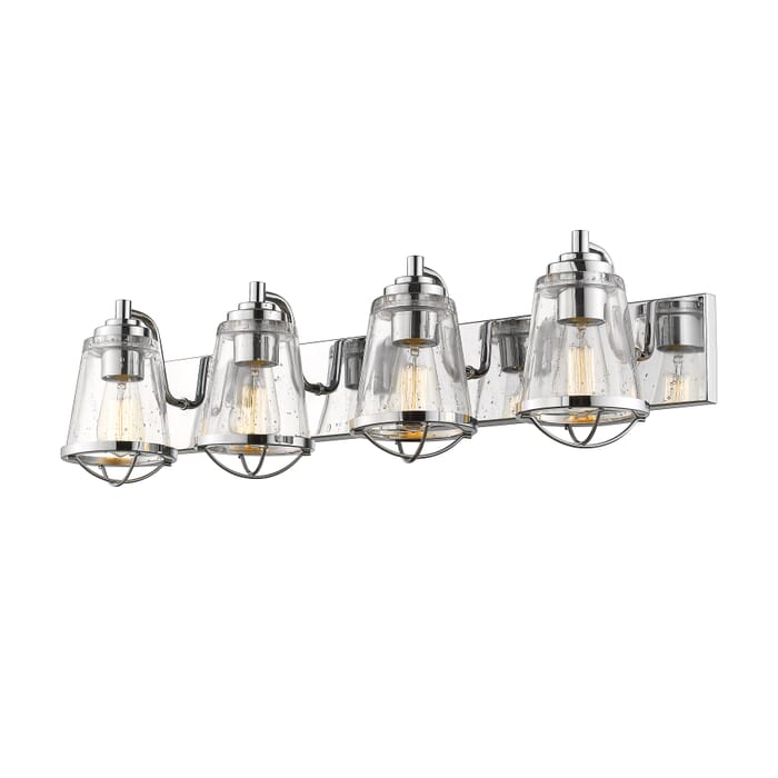 Z-Lite Mariner 4-Light Bathroom Vanity Light In Chrome Z-Lite Mariner 4-Light Bathroom Vanity Light In Chrome
