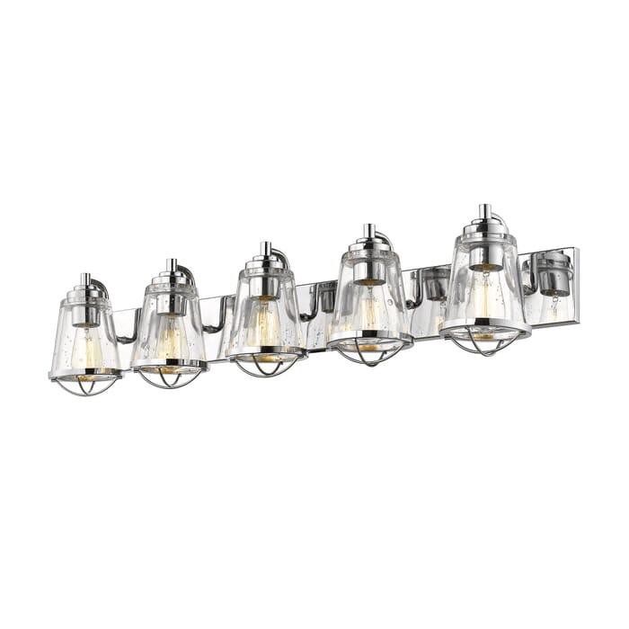 Z-Lite Mariner 5-Light Bathroom Vanity Light In Chrome Z-Lite Mariner 5-Light Bathroom Vanity Light In Chrome