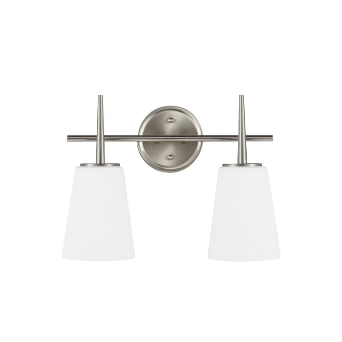 Sea Gull Driscoll 2-Light 16" Bathroom Vanity Light in Brushed Nickel Sea Gull Driscoll 2-Light 16" Bathroom Vanity Light in Brushed Nickel