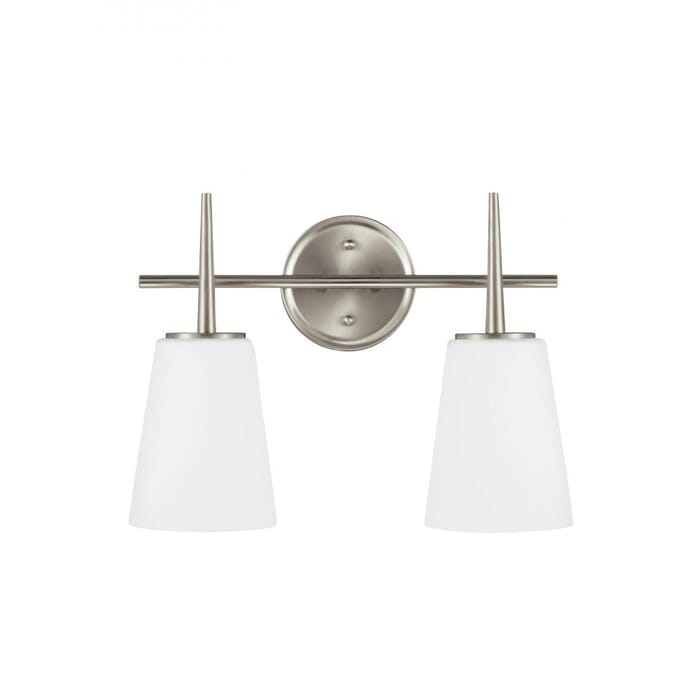 Sea Gull Driscoll 2-Light 16" Bathroom Vanity Light in Brushed Nickel Sea Gull Driscoll 2-Light 16" Bathroom Vanity Light in Brushed Nickel