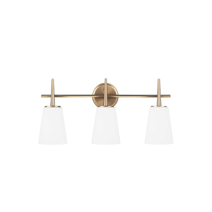 Sea Gull Driscoll 3-Light 25" Bathroom Vanity Light in Satin Brass Sea Gull Driscoll 3-Light 25" Bathroom Vanity Light in Satin Brass