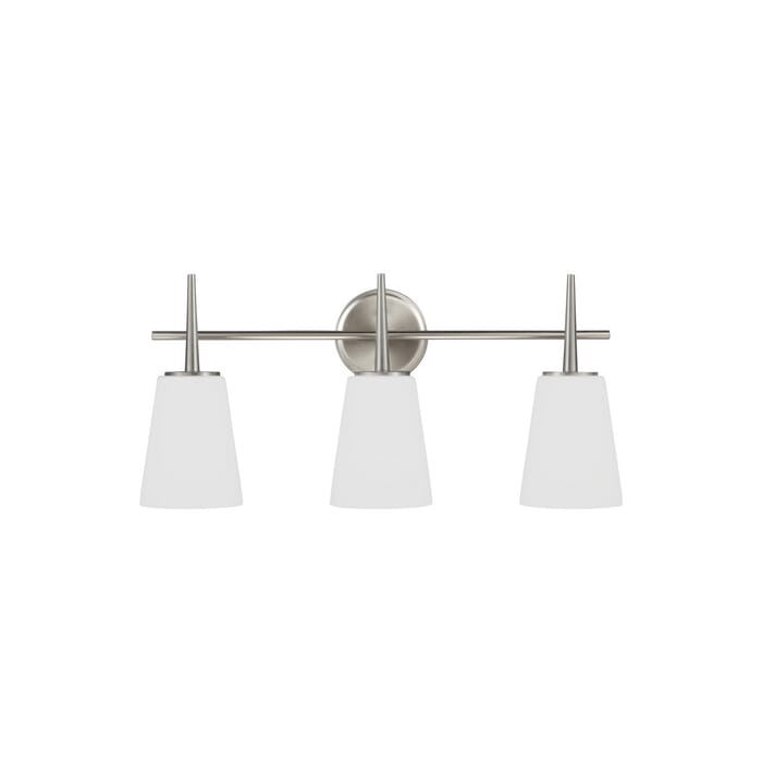 Sea Gull Driscoll 3-Light 25" Bathroom Vanity Light in Brushed Nickel Sea Gull Driscoll 3-Light 25" Bathroom Vanity Light in Brushed Nickel
