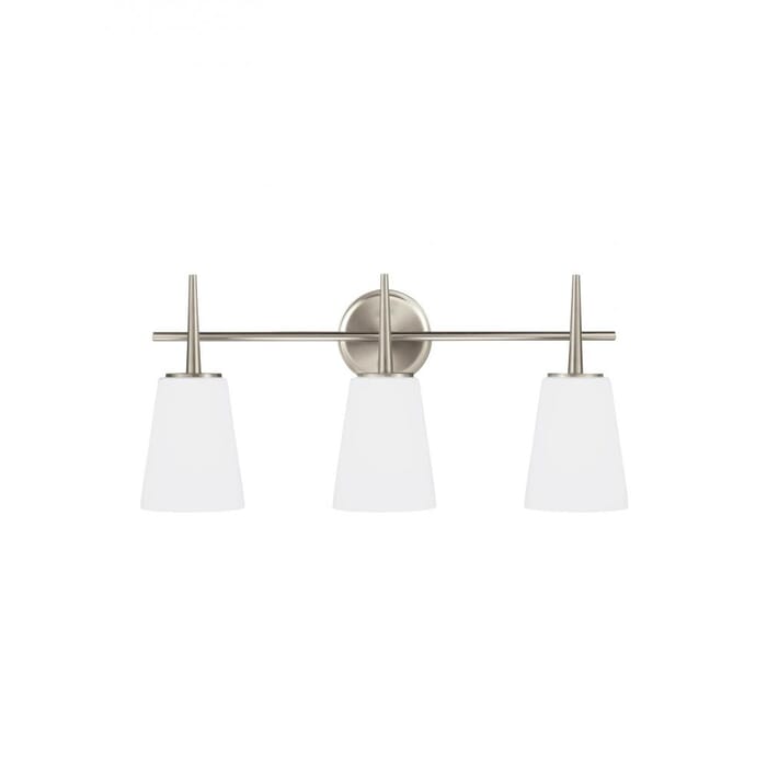 Sea Gull Driscoll 3-Light 25" Bathroom Vanity Light in Brushed Nickel Sea Gull Driscoll 3-Light 25" Bathroom Vanity Light in Brushed Nickel