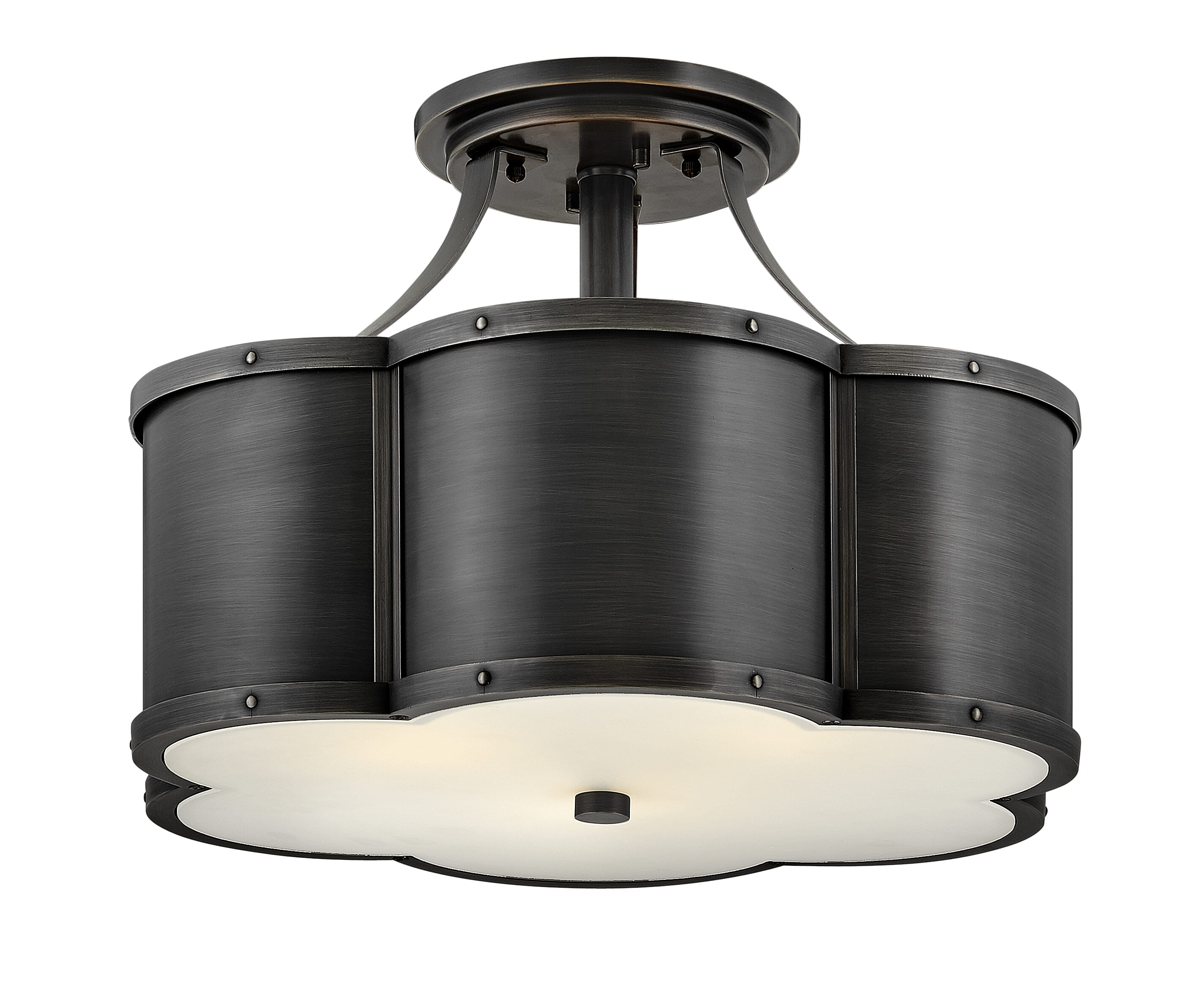 Blackened Brass LED Semi-Flush Mount from the Chance Collection