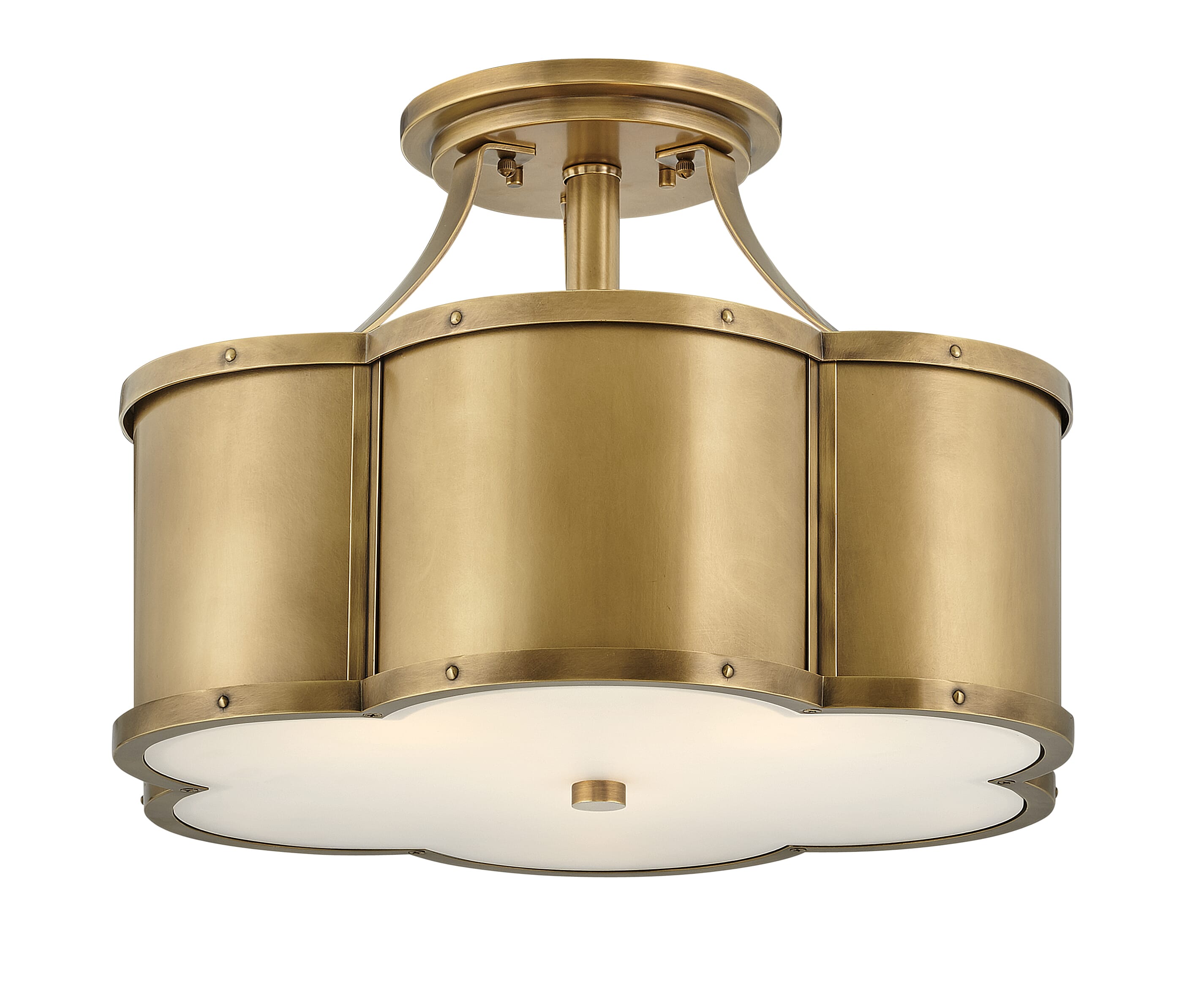 Heritage Brass LED Semi-Flush Mount from the Chance Collection