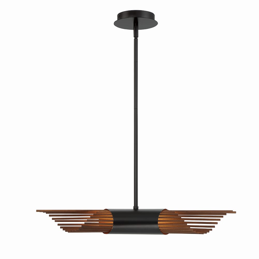Umura 2-Light LED Chandelier in Black And Aged Gold