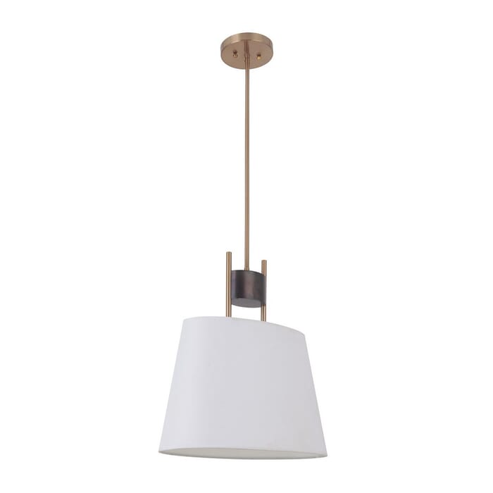 Craftmade Parker 10" Pendant Light in Fired Steel with Satin Brass Craftmade Parker 10" Pendant Light in Fired Steel with Satin Brass