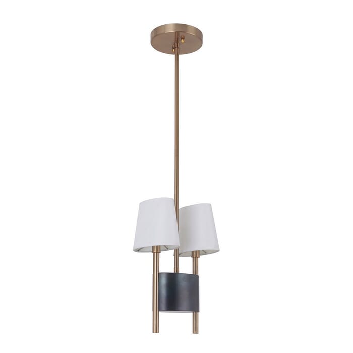 Craftmade Parker 2-Light 6" Pendant Light in Fired Steel with Satin Brass Craftmade Parker 2-Light 6" Pendant Light in Fired Steel with Satin Brass
