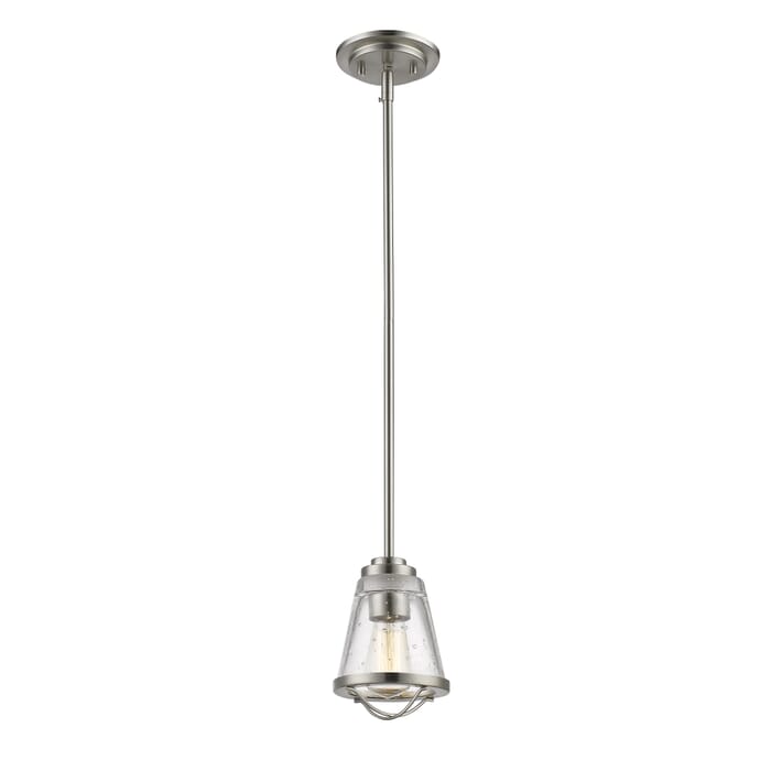 Z-Lite Mariner 1-Light Mini Pendant Light In Brushed Nickel Z-Lite Mariner 1-Light Mini Pendant Light In Brushed Nickel