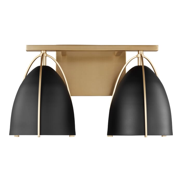 Sea Gull Norman 2-Light Bathroom Vanity Light in Satin Brass Sea Gull Norman 2-Light Bathroom Vanity Light in Satin Brass