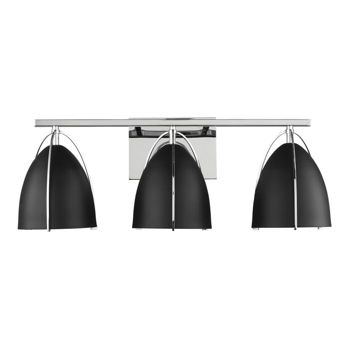 Sea Gull Norman 3-Light Bathroom Vanity Light in Chrome Sea Gull Norman 3-Light Bathroom Vanity Light in Chrome