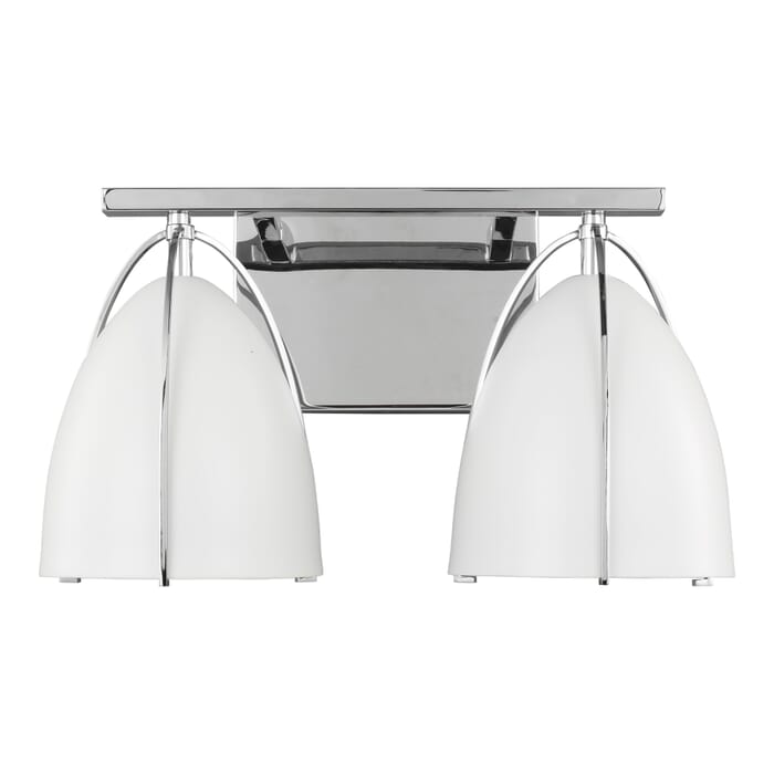 Sea Gull Norman 2-Light Bathroom Vanity Light in Chrome Sea Gull Norman 2-Light Bathroom Vanity Light in Chrome