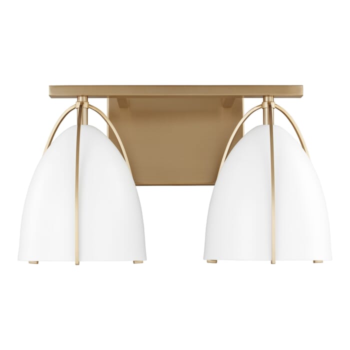 Sea Gull Norman 2-Light Bathroom Vanity Light in Satin Brass Sea Gull Norman 2-Light Bathroom Vanity Light in Satin Brass