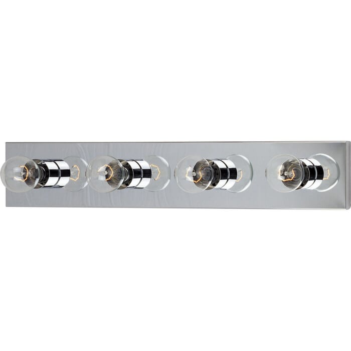 Maxim Lighting Essentials 4-Light Bathroom Vanity Light in Polished Chrome Maxim Lighting Essentials 4-Light Bathroom Vanity Light in Polished Chrome