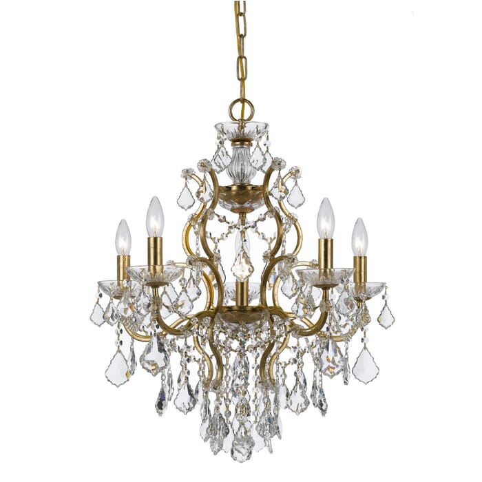 Crystorama Filmore 6-Light 25" Modern Chandelier in Antique Gold with Clear Hand Cut Crystals Crystorama Filmore 6-Light 25" Modern Chandelier in Antique Gold with Clear Hand Cut Crystals