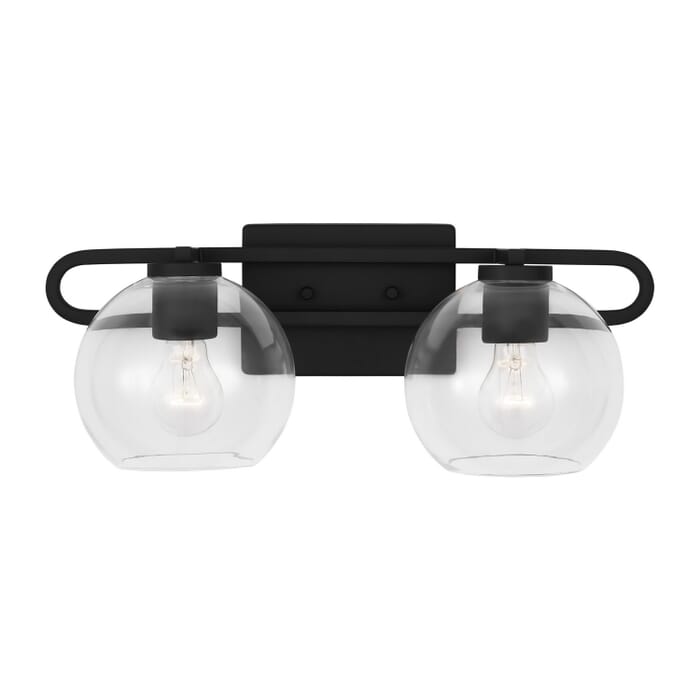Codyn 2-Light Bathroom Vanity Light in Midnight Black Codyn 2-Light Bathroom Vanity Light in Midnight Black