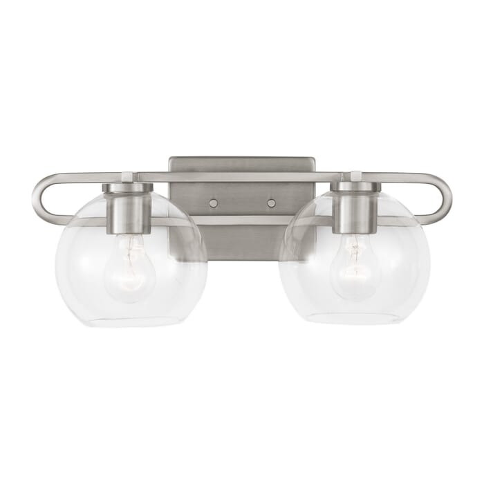 Codyn 2-Light Bathroom Vanity Light in Brushed Nickel Codyn 2-Light Bathroom Vanity Light in Brushed Nickel