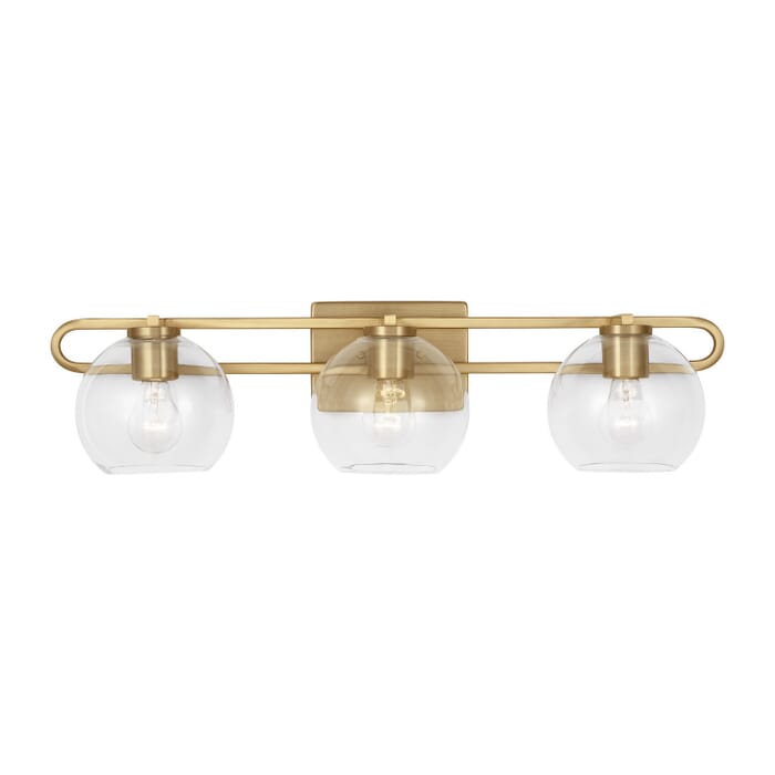 Codyn 3-Light Bathroom Vanity Light in Satin Brass Codyn 3-Light Bathroom Vanity Light in Satin Brass